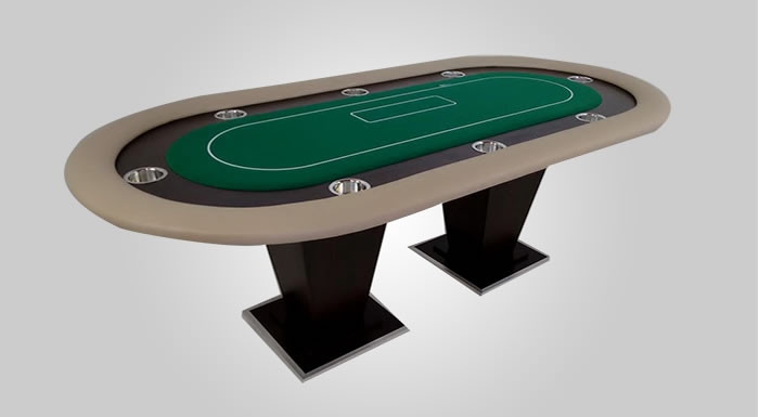 Mesa de Poker Oval com Tecido de Carteado Verde  - Pro14